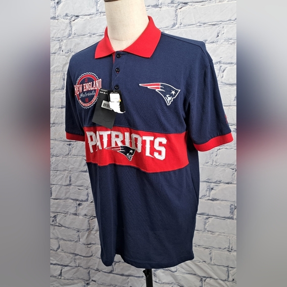 NWT Klew NFL Apparel New England Patriots Polo Shirt 60 Anniv Football sz Large - Picture 4 of 11